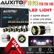 10PC Canbus 194 168 W5W T10 6000K LED Bulb License Plate Light Lamp ERROR FREE A