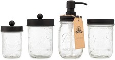 Ball Mason Jar Bathroom Gift Set 4 pcs Lotion/Soap Dispenser Toothbrush Holder