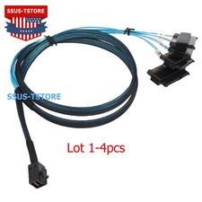 Lot Mini SAS HD SFF-8643 to 4x SFF-8482 Forward Breakout Cable 6Gbps 1M RAID HBA