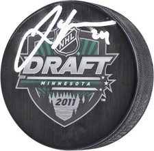Jamie Oleksiak Kraken Signed 2011 NHL Draft Logo Hockey Puck