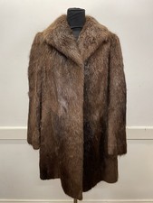 Natural Beaver Fur Coat Women’s Size 14 Perfect Condition