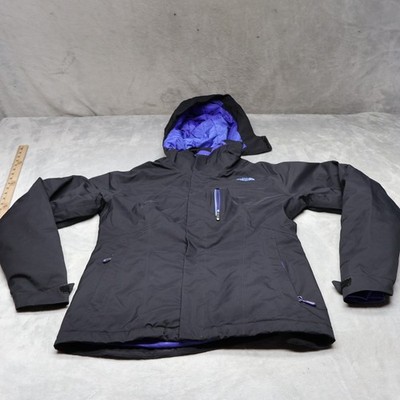 North Face Jacket Womens Medium Black Hooded Insulated Wind Rain Ski Snow Winter