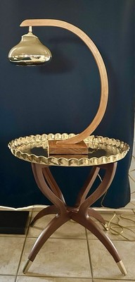 Ship* Vintage GUZZINI Style MORELLI for NOVA Bentwood ARC Floor Lamp MCM Mid Mod