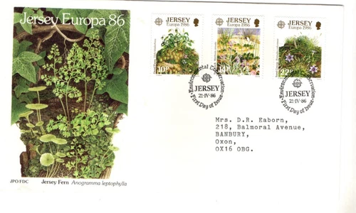 1986 JERSEY - EUROPA : JERSEY FERN FDC FROM COLLECTION N41