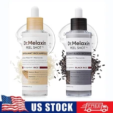 2025 DUO-Dr.Melaxin PEEL SHOT GLOW EXFOLIANT RICE AMPOULE-WHITE/BLACK RICE 80ml
