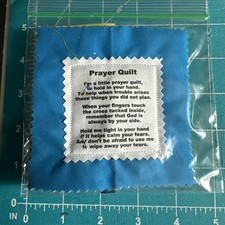 Prayer Quilt with Cross Inside navy/zig zags 