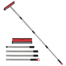 2 in 1 Standard Window Squeegee, Home Cleaner with 59" 4 Pole, Red