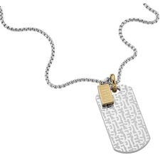Diesel Men's Stainless Steel Dog Tag Pendant Necklace - DX1431931 New