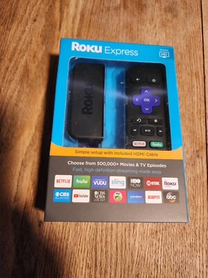 Roku Express HD Media Streamer Model 3900RW Black New In Box