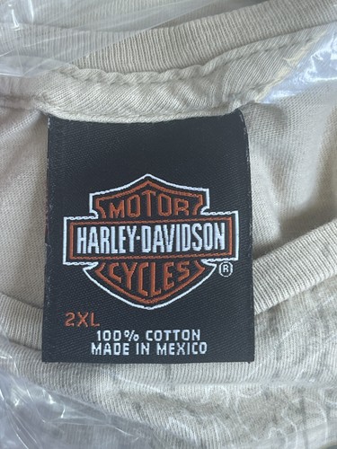Harley-Davidson T-Shirt Womens Top Beige Cap Sleeve Graphic 37" Chest 2XL Eagle - Picture 5 of 6