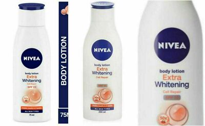 NIVEA Extra Whitening Body Lotion Cell Repair & UV Protect SPF15  (Select Pack)