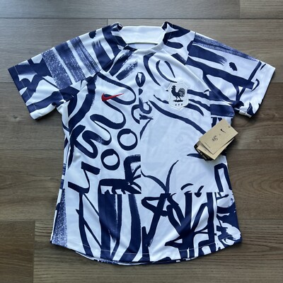 Nike Women's Large France National Team 2023 Navy Prematch Jersey