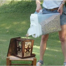 Clear 16 lbs Pet Food / Bird Seed Storage Container and Dispenser - Flip Lid