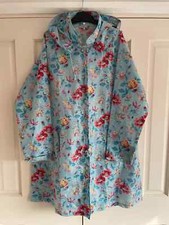 Cath Kidston London Foldable Raincoat -blue With Foral Pattern - Size Xl