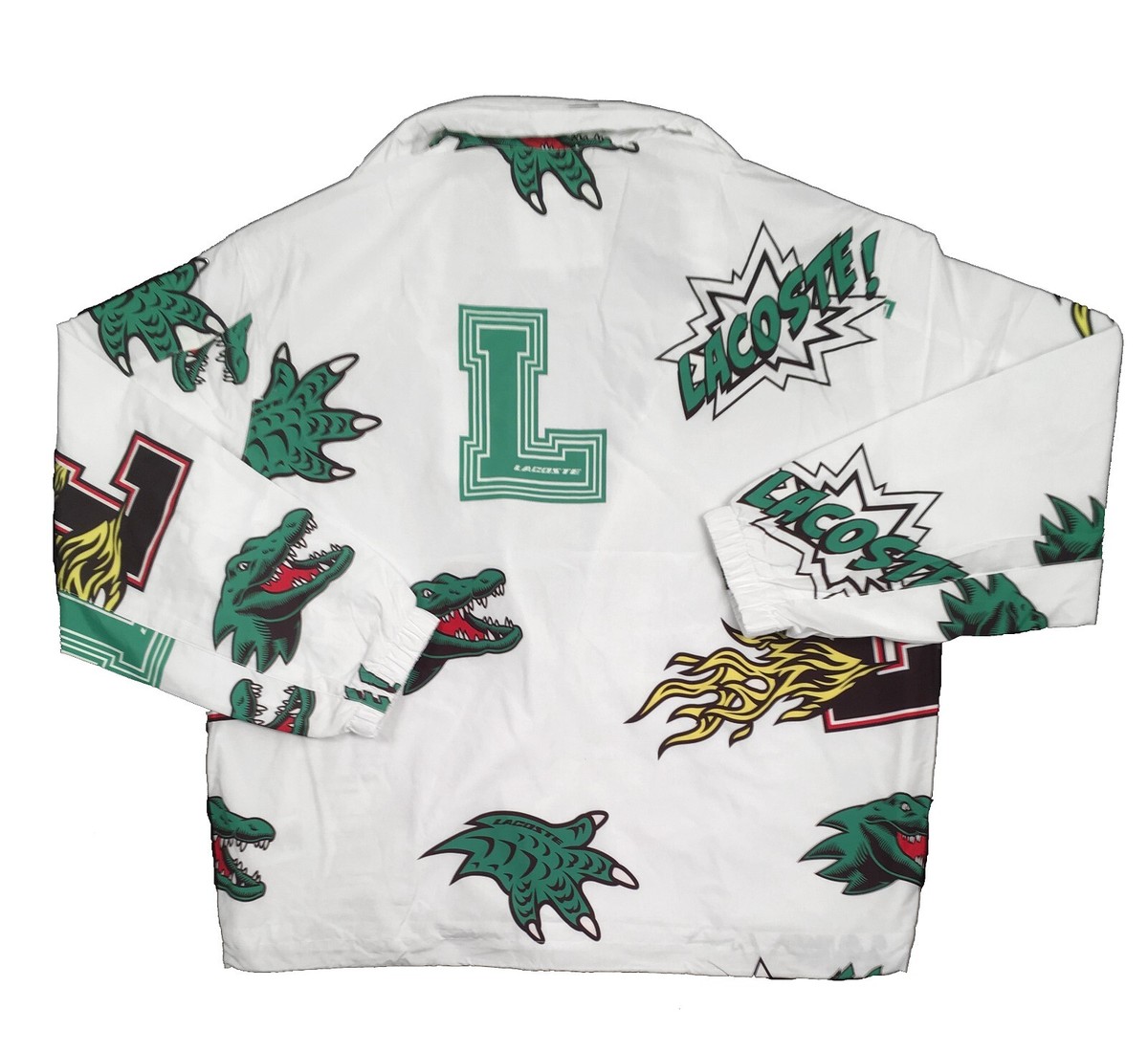 NEW $260 Lacoste Graphic Logo Jacket! White With Huge Alligator