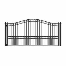 ALEKO Garden Yard Steel Single Swing Driveway Gate 12 ft x6 ft Paris Style Black