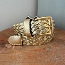 Vintage 80s Gold Braided Belt with Gold Hardware Glam