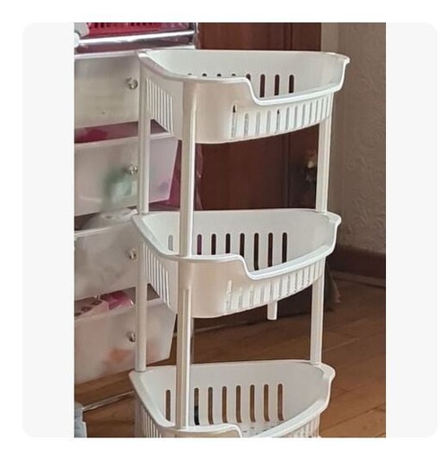 3 Tier Corner Storage Shower Rack Shelf Organiser Kitchen Bathroom Caddy - WHITE - Picture 12 of 12