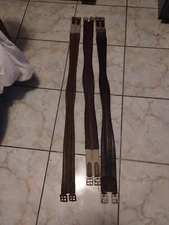 Lot Hunter Jumper English Girth Double Elastic Leather Size 50 + 2 more Girth