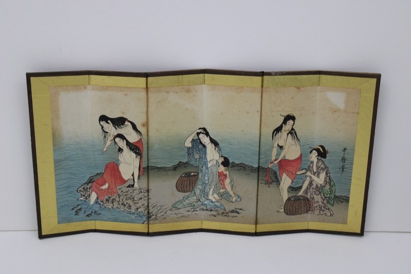 Early Kitagawa Utamaro (1754–1806) Japanese Woodblock Print Bijin-ga Pearl Diver
