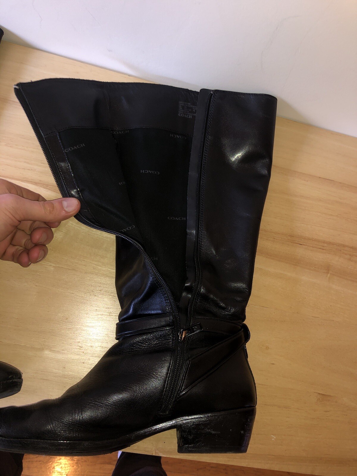 Coach Caroline Extended Calf Boot Womens Size 10 b Bl… Gem