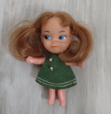 Vintage 1960's Liddle Kiddles Clone Red Head Side Eyes Doll Hong Kong 2.5''