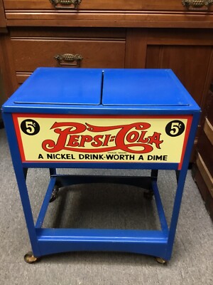 PEPSI COLA アメリカンヴィンテージ　ミニキャビネット Rare Vintage Pepsi Cola Salesman Sample Double Dot Ice Chest