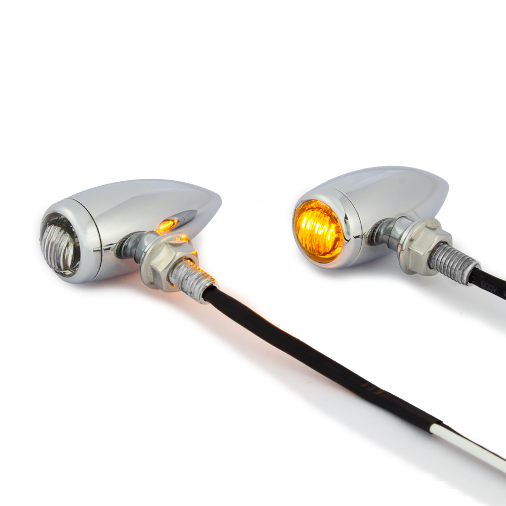 LED Motorbike Indicators Custom High Quality Chrome Aluminium Bullet