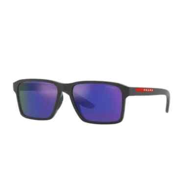PRADA | NEW | 05YS UFK0 - 5U | 58 | GREY RUBBER | DARK BLUE MIRROR | VIOLET