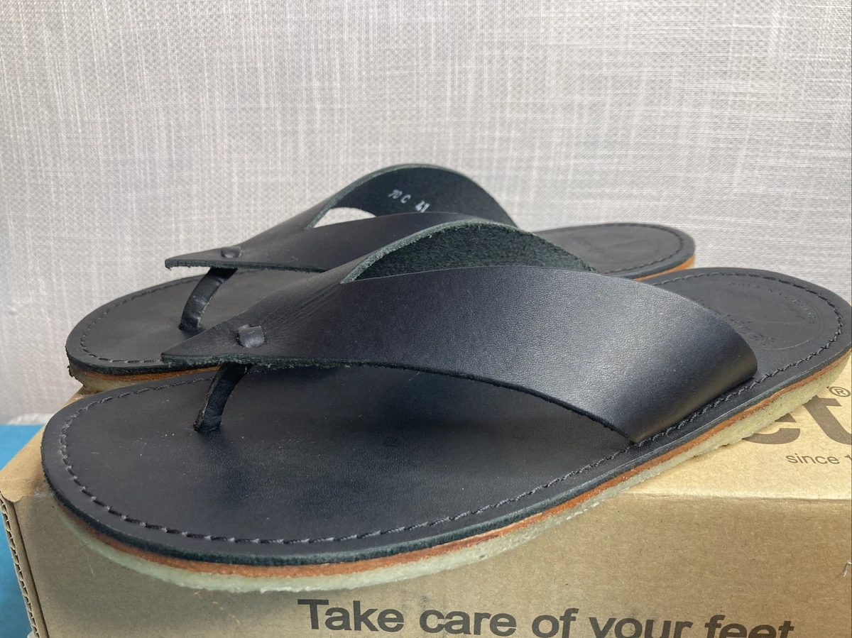 Duckfeet AERO leather flip flop thong style sandals BLACK size 41