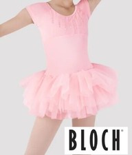 BLOCH Ballet Tutu Skirted Leotard Dance Dress Age 6-7 Pink Sequin Trimmed BNWT