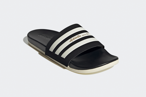 adidas Adilette Comfort Slides Black Men's Beach Slippers White Stripes - GW5966 | eBay