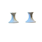 Lenox Candlesticks Set Of 2 Holder Hexagonal Shaped Milk Glossy White 3.5"