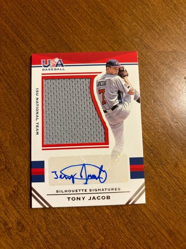 Tony Jacob 2017 USA Baseball Silhouette Game Used Auto #55 15 U National /199