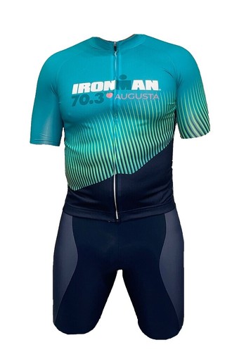 Cycling Jersey Women Medium Black White Dots Full Zip Short Sleeve