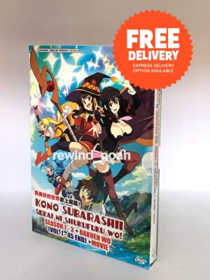 DVD Anime Kono Subarashii Sekai Ni Shukufuku Wo! Season 1-3 + Movie English Dub