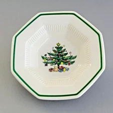 Nikko Christmastime Dessert Berry Bowl Octagonal Shape Festive Holiday Dishes