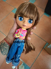 Neo Blythe Doll 12" 1/6 Dark Skin Brown Straight Hair Matte Face Jointed Body