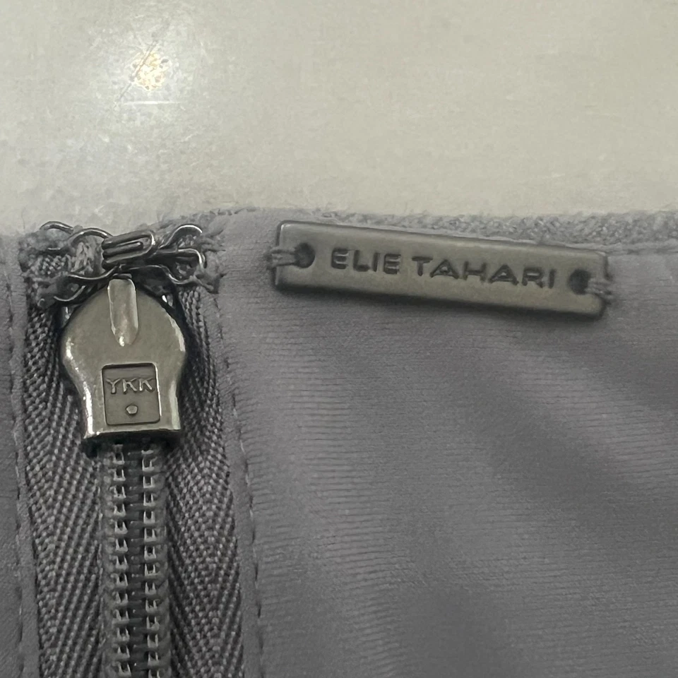 Vestido Vaina Elie Tahari Gris Mezcla Lana Para Mujer Talla 14 Trabajo Oficina Clásico Foto 3 de 4