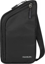 Travelon: World Travel Essentials Slim Crossbody Bag One Size, Black 