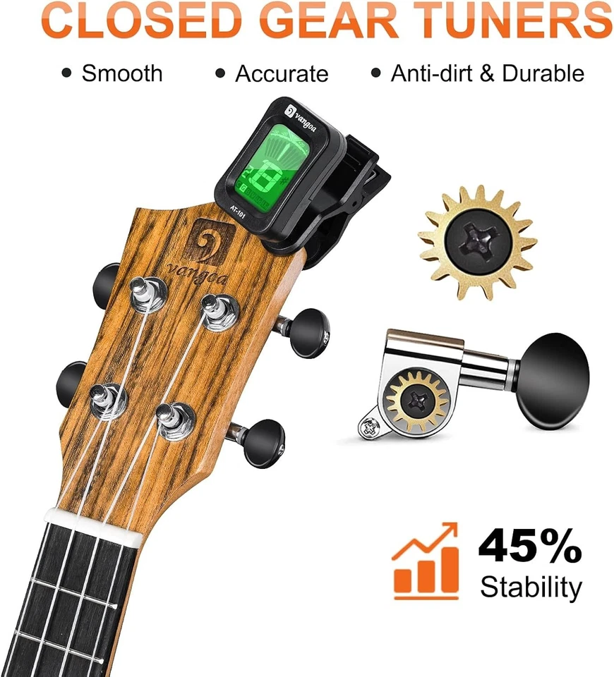 Тенор укулеле 26 дюймов ореховый акустический гавайский набор для начинающих с аксессуарами - Изображение 3 из 4