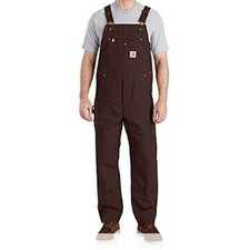 Carhartt Duck Bib Overall R01-M Mens 32x30 Relaxed Fit Dark Brown 102776-DKB NWT