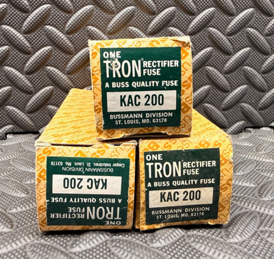 Lot of 3x Genuine Bussmann TRON KAC200 Rectifier Fuses
