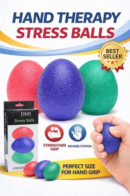 Stress Balls 3 Pack Anxiety Relief Sensory Toy Hand Grip Kids Adults
