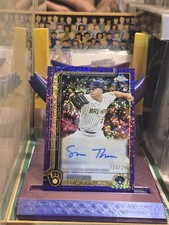2025 Topps Chrome /299 Connor Thomas Rookie Purple Speckle Auto #AC-CT Brewers