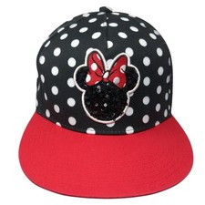 Minnie Mouse Snapback Hat Multicolor One Size Polka Dot Sequin Disney