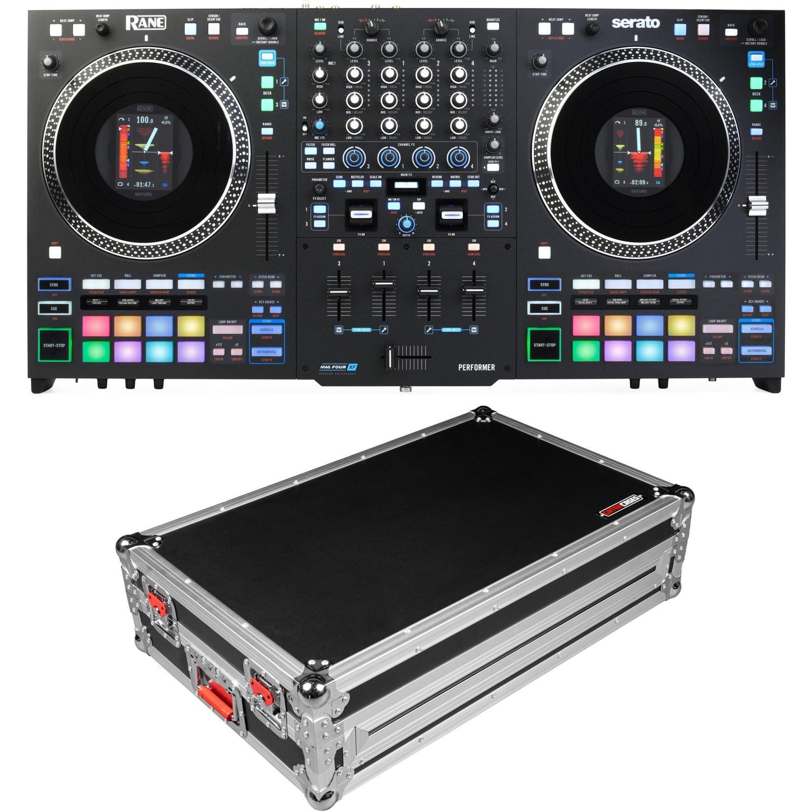 4-канальный моторизованный диджейский контроллер Rane Performer с кейсом Flight 372490₽