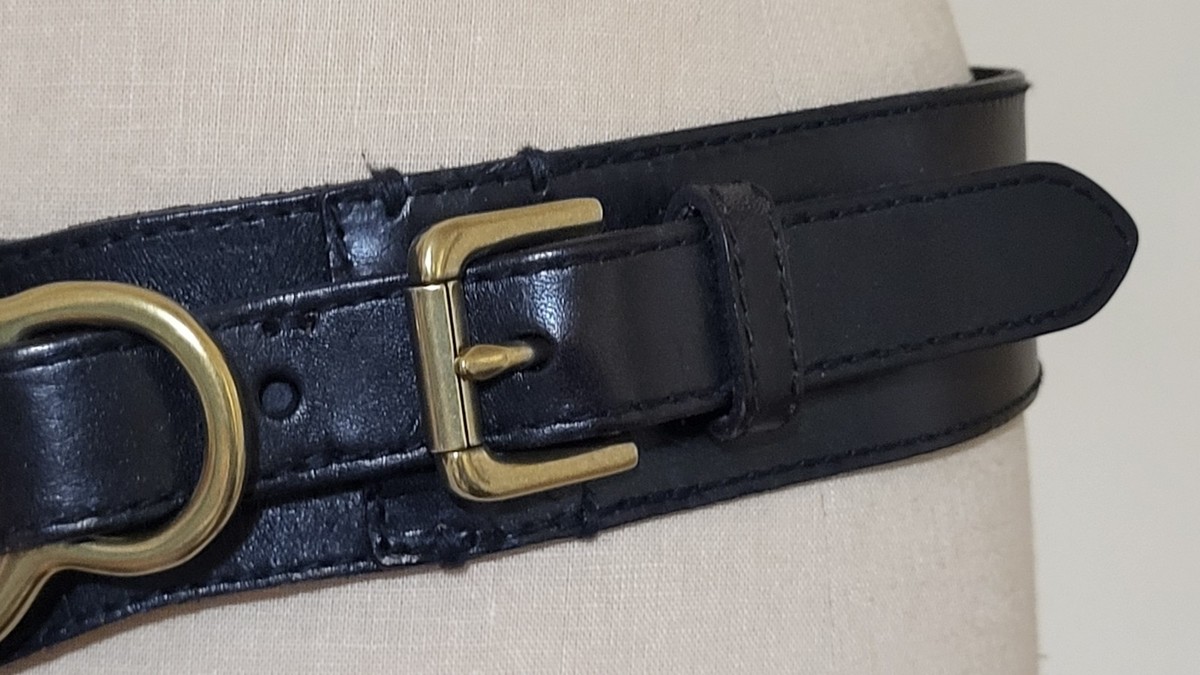Lauren Ralph Lauren Equestrian Black Leather Brass Buckle  display picture 1