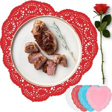 100 PCS Paper Hearts Doilies, 10 inch 10 Inch 100 Pcs, Multicolor