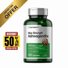 Ashwagandha Capsules | 4500 mg | 120 Count | by Horbaach